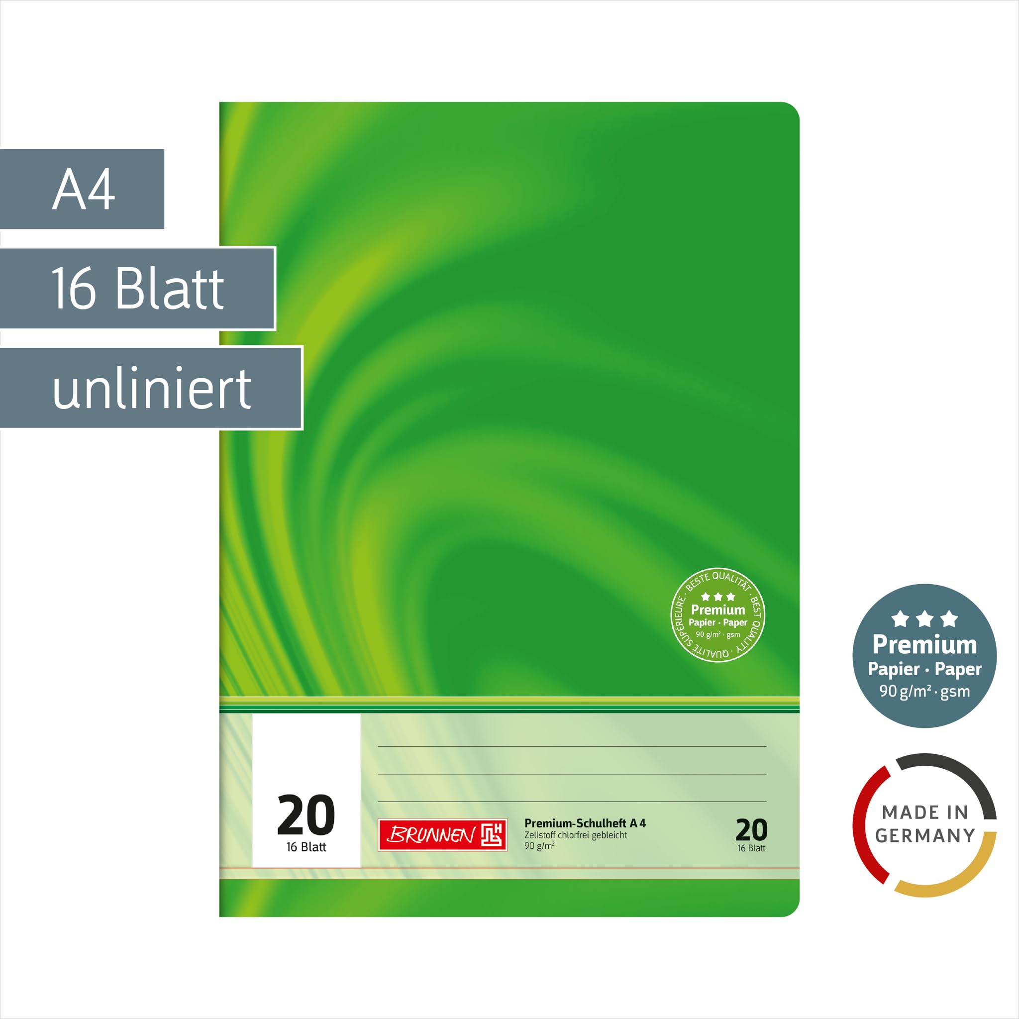 brunnen-104472002-premium-schulheft-a4-16-blatt-blanko image 2