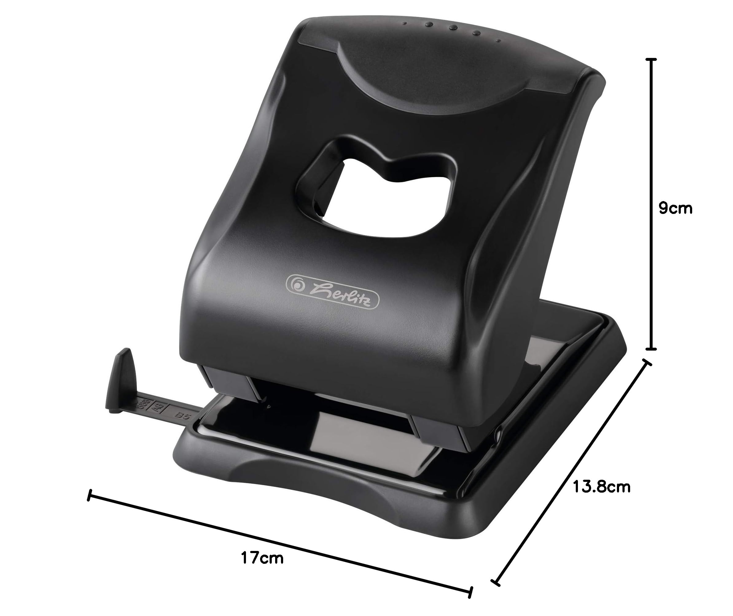 herlitz-greenline-aktenlocher-4mm-mit-anschlagschiene-schwarz-lochabstand-80mm image 2