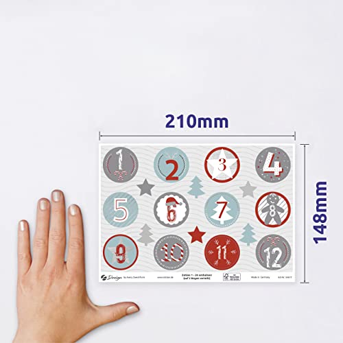 avery-zweckform-z-design-54617-adventskalender-zahlen-sticker-24-zahlen-1-24-sil image 7