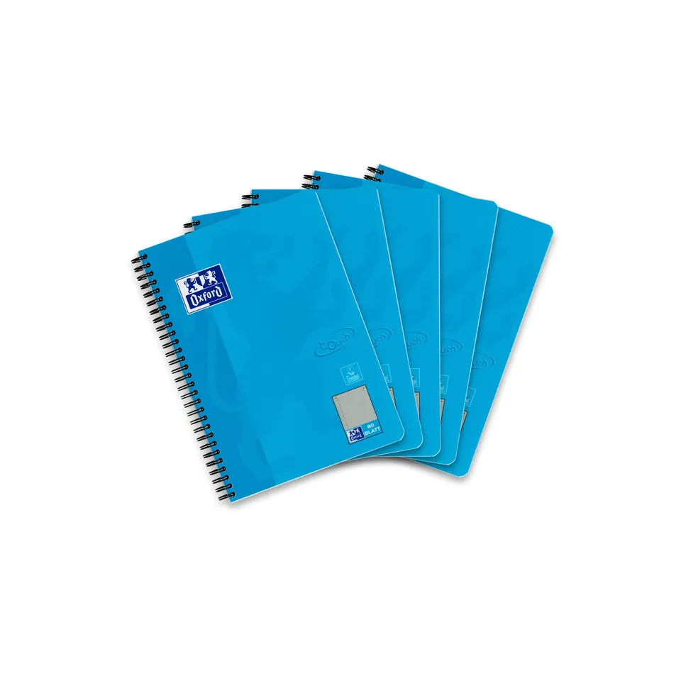 oxford-touch-collegeblock-b5-liniert-mit-rand-80-blatt-aqua-5er-pack image 1