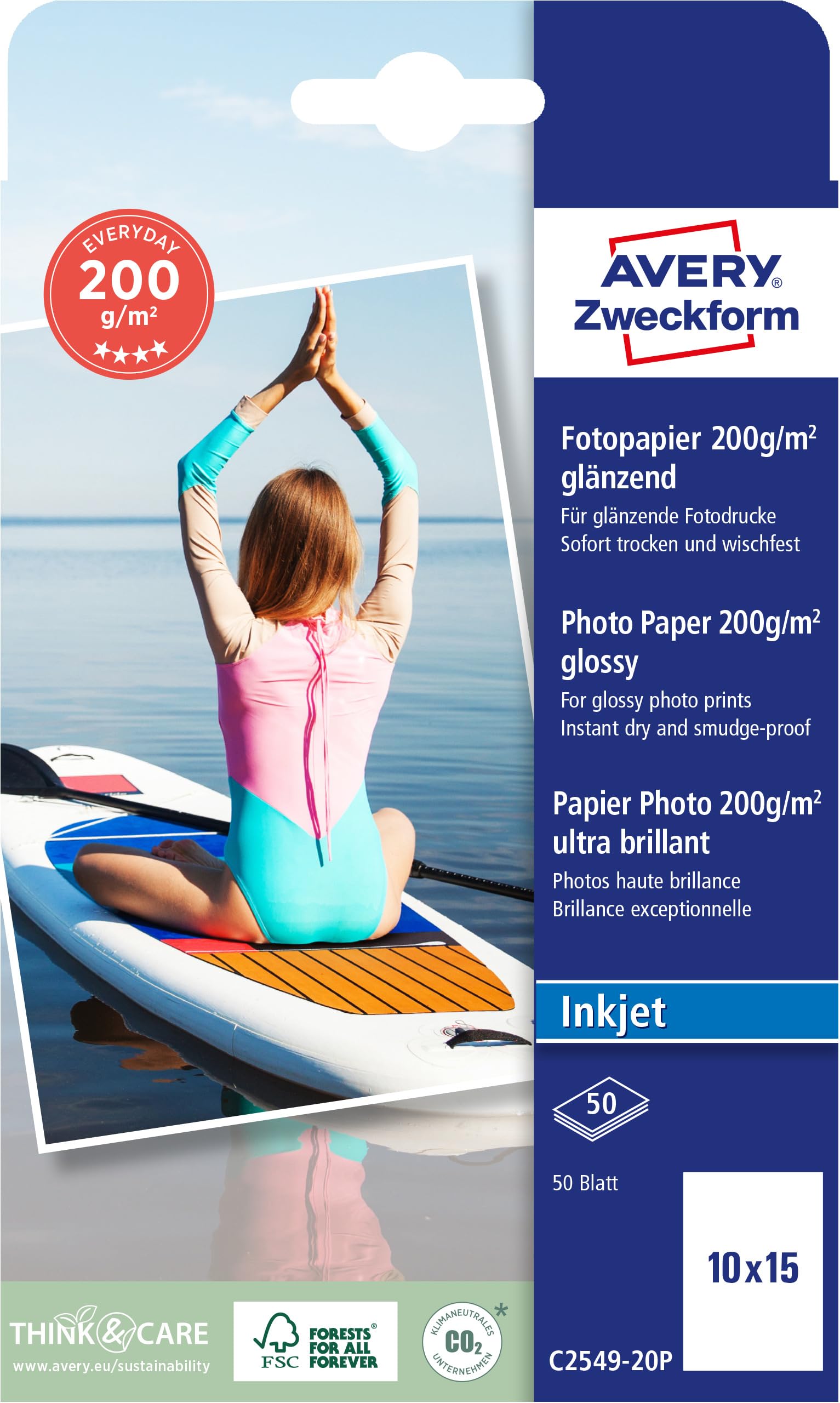 avery-zweckform-c2549-20p-everyday-fotopapier-10x15-cm-50-blatt-200-g-m-gl-nzend image 1