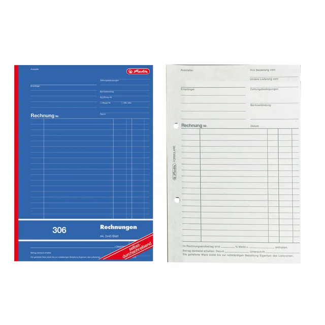 herlitz-306-rechnungsbuch-a4-2x40-blatt-selbstdurchschreibend image 1