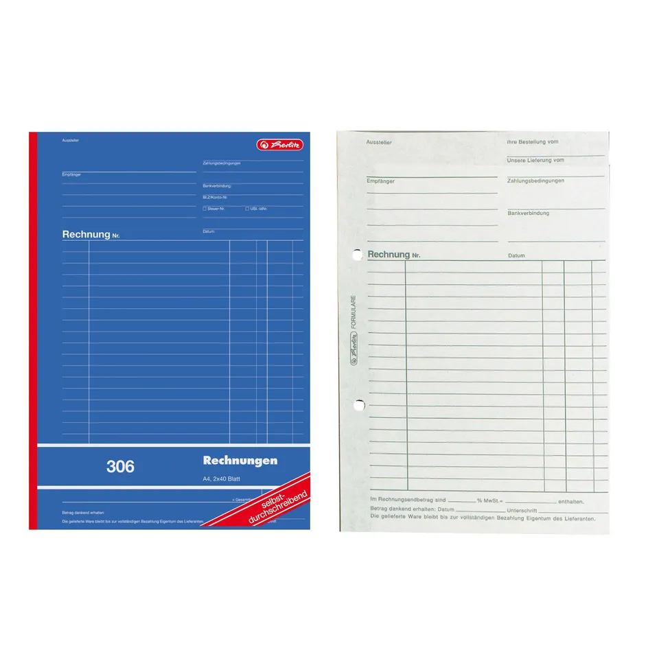 herlitz-306-rechnungsbuch-a4-2x40-blatt-selbstdurchschreibend image 1