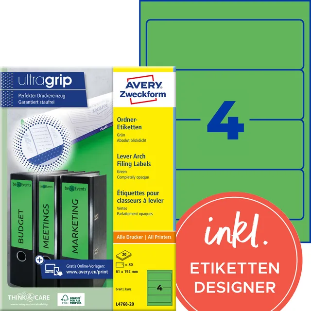 avery-zweckform-l4768-20-ordnerr-cken-etiketten-61x192-mm-gr-n-80-st-ck image 1