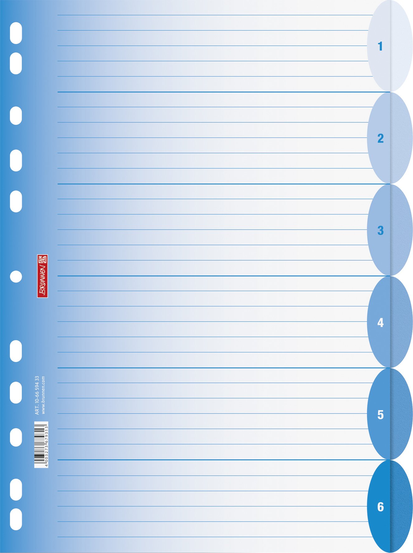 brunnen-ordnerregister-colour-code-a4-pp-halbrund-pink-6-tabs image 5
