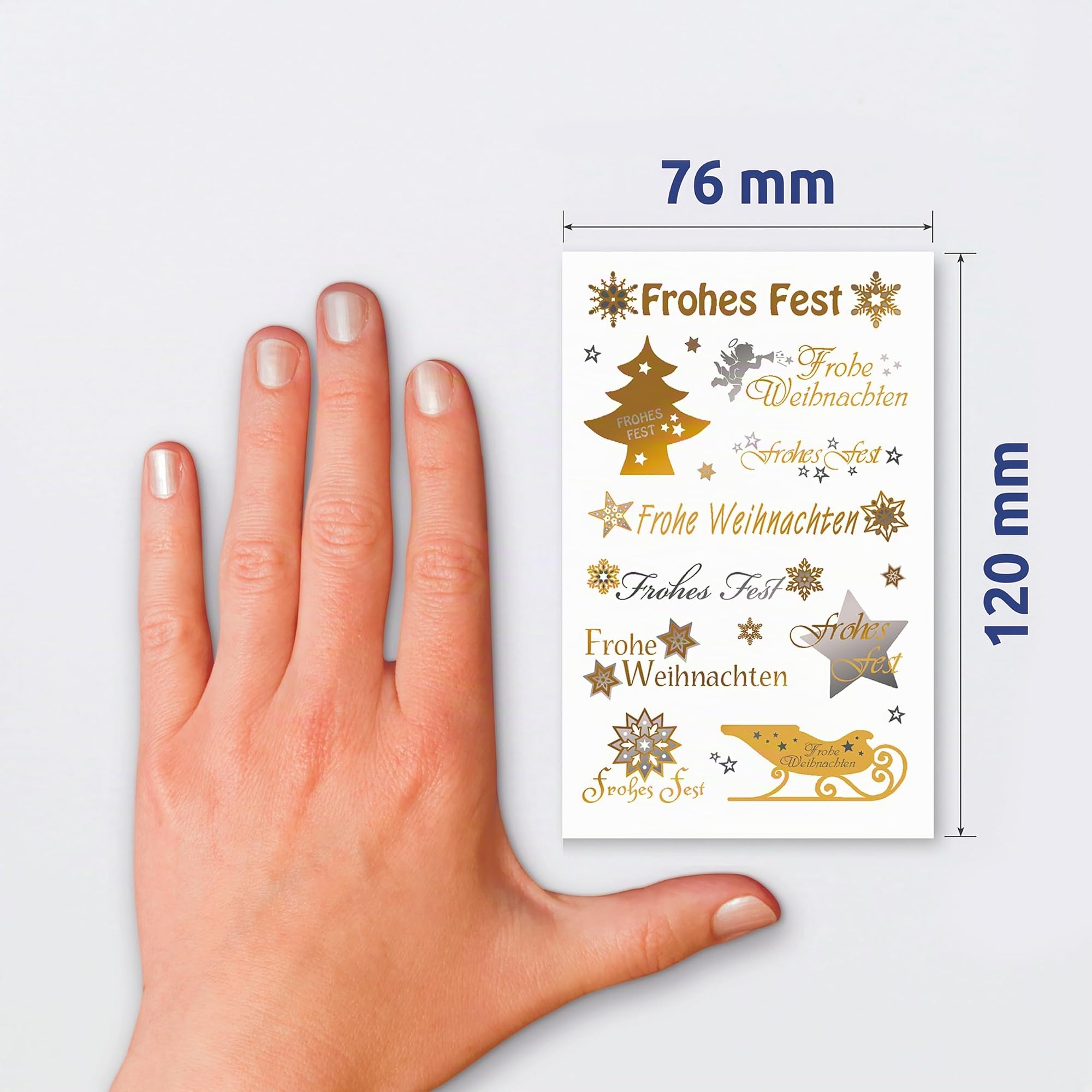 avery-zweckform-z-design-aufkleber-weihnachten-schriftz-ge-gold-silber-20-st-ck image 3