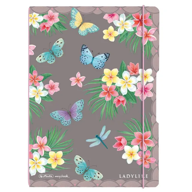 herlitz-my-book-flex-notizheft-a4-ladylike-butterflies-2-x-40-blatt-kariert-lini image 1