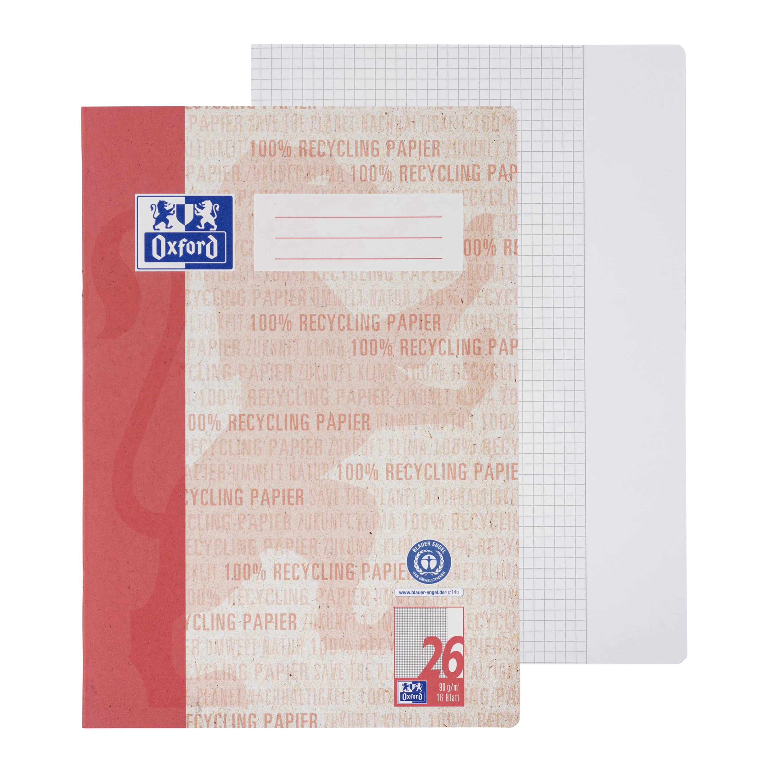 oxford-schulheft-a4-recycling-16-blatt-lineatur-26-kariert-5-st-ck image 2