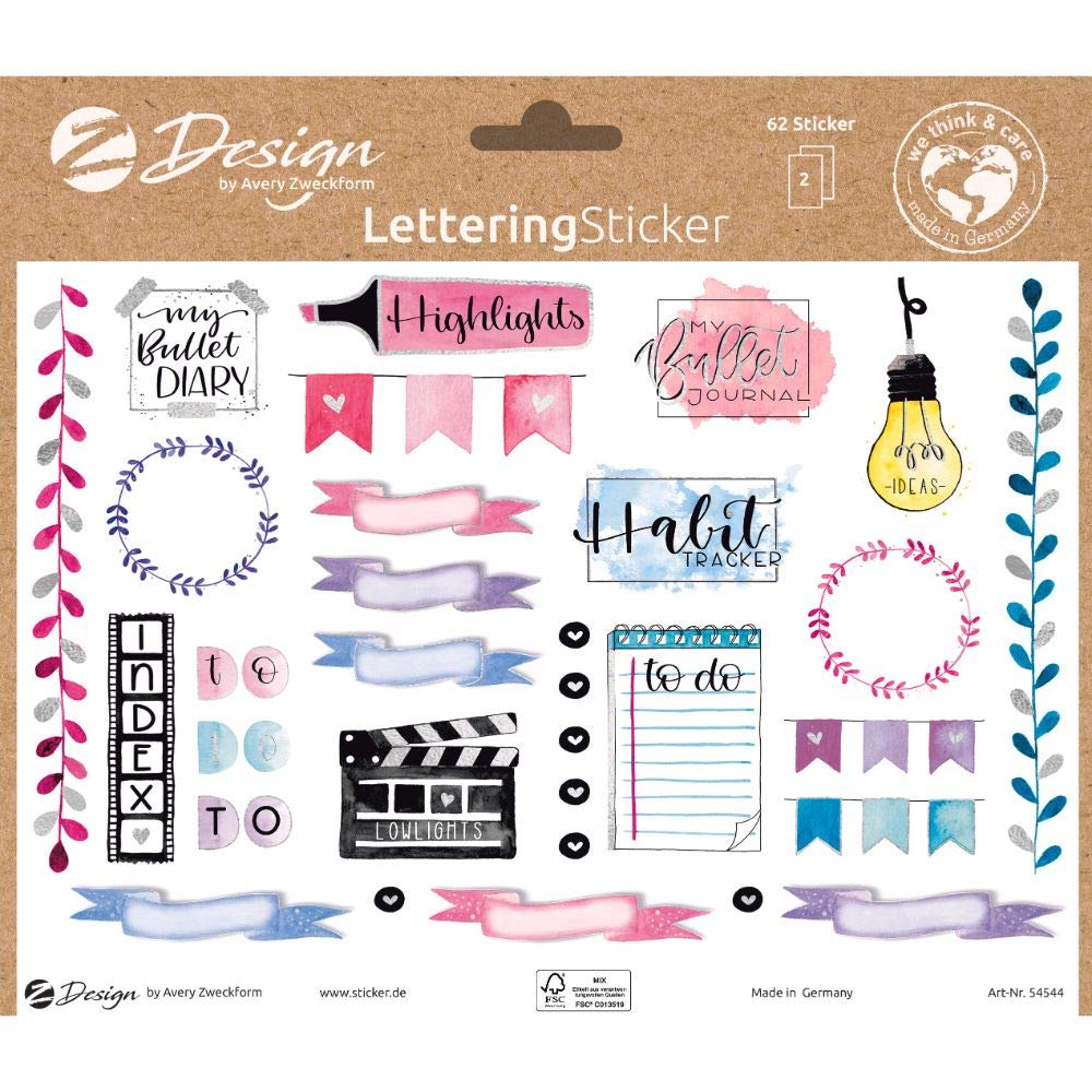 avery-zweckform-dekosticker-54544-rahmen-titel-62-st-ck-silbereffekt-a5 image 1
