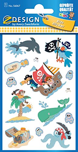 avery-zweckform-56067-z-design-kinder-sticker-pirat-glitzerfolie-14-aufkleber image 8