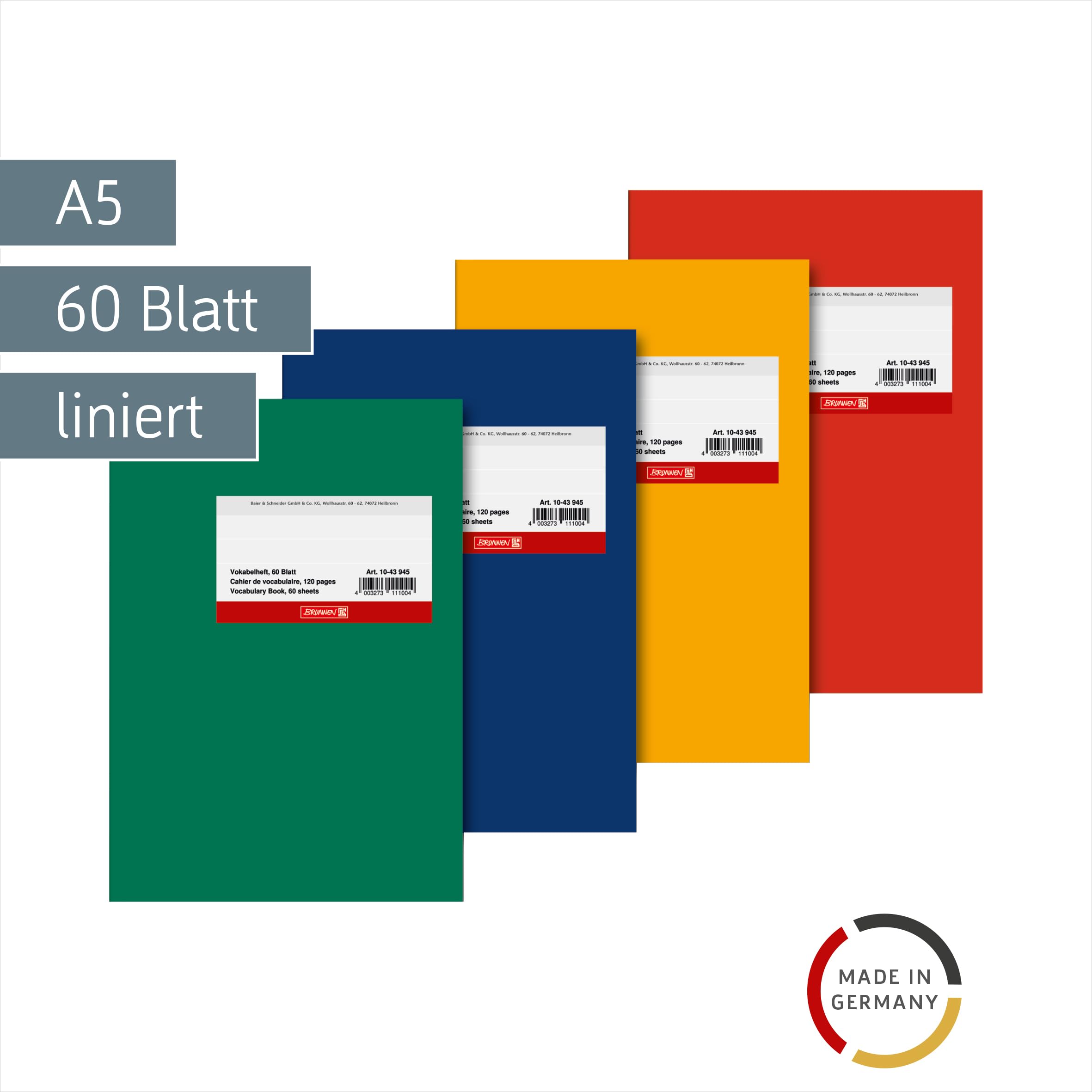 brunnen-1043945-vokabelheft-a5-liniert-mit-teilungslinie-60-blatt image 2