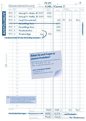 avery-zweckform-1768-kassenabrechnung-a4-selbstdurchschreibend-2x40-blatt image 8