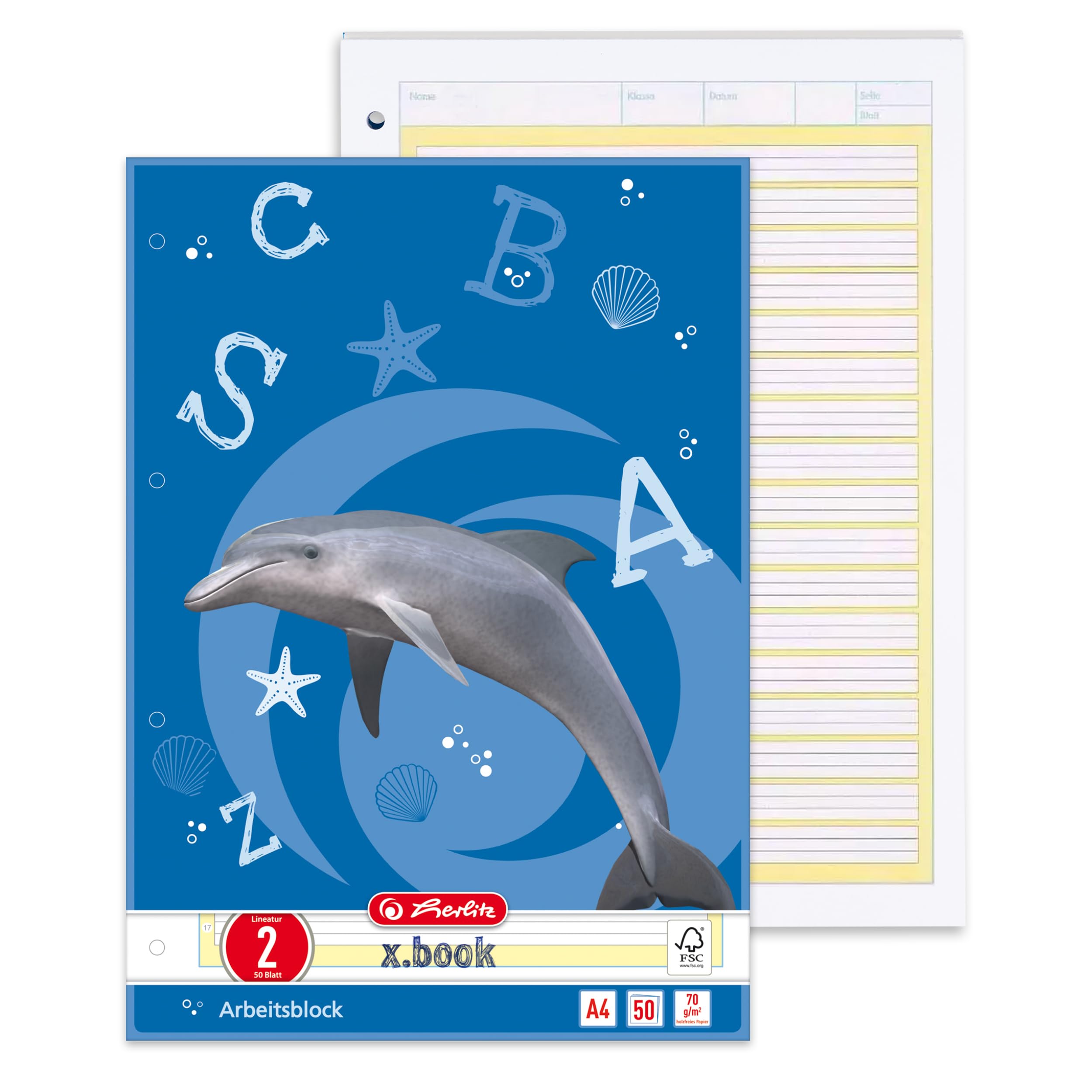 herlitz-x-book-arbeitsblock-a4-lineatur-2-50-blatt-5er-pack image 3