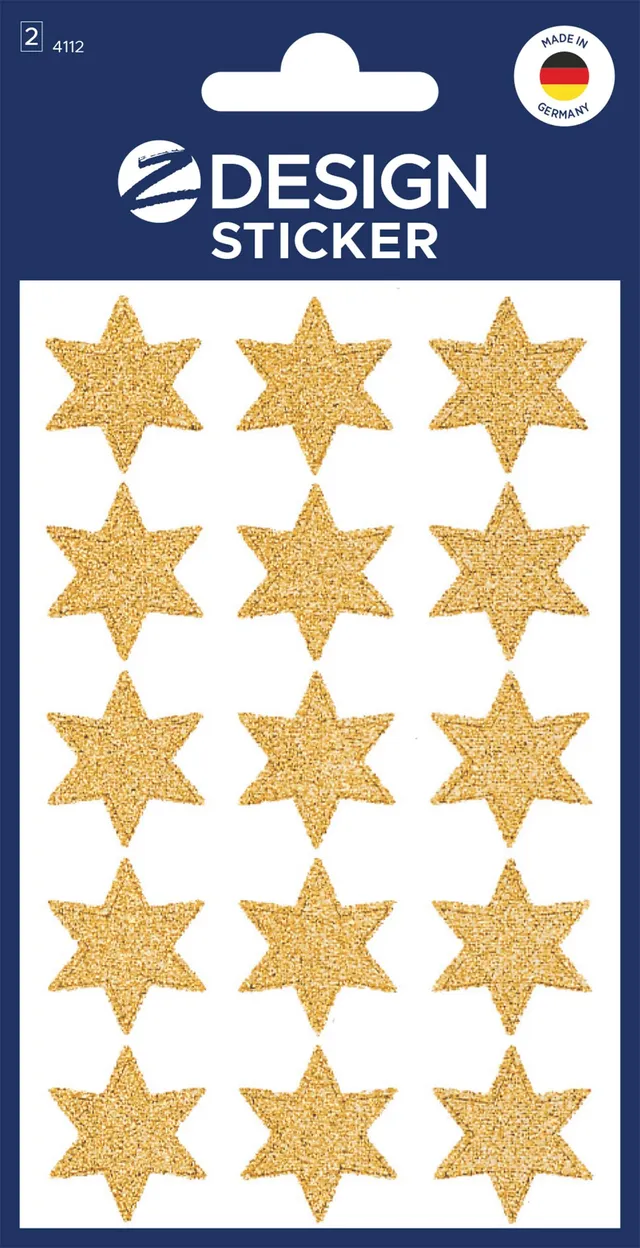 avery-zweckform-z-design-4112-weihnachtsaufkleber-sterne-gold-30-sticker image 1