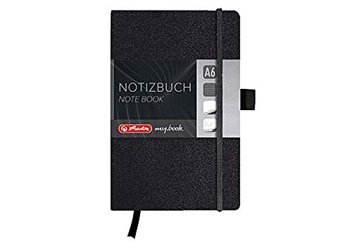 herlitz-my-book-classic-notizbuch-a6-liniert-schwarz-lederoptik-96-blatt image 2