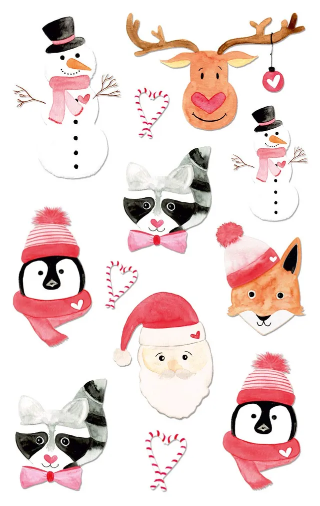avery-zweckform-z-design-52293-weihnachtsaufkleber-tiere-xmas-22-sticker image 1