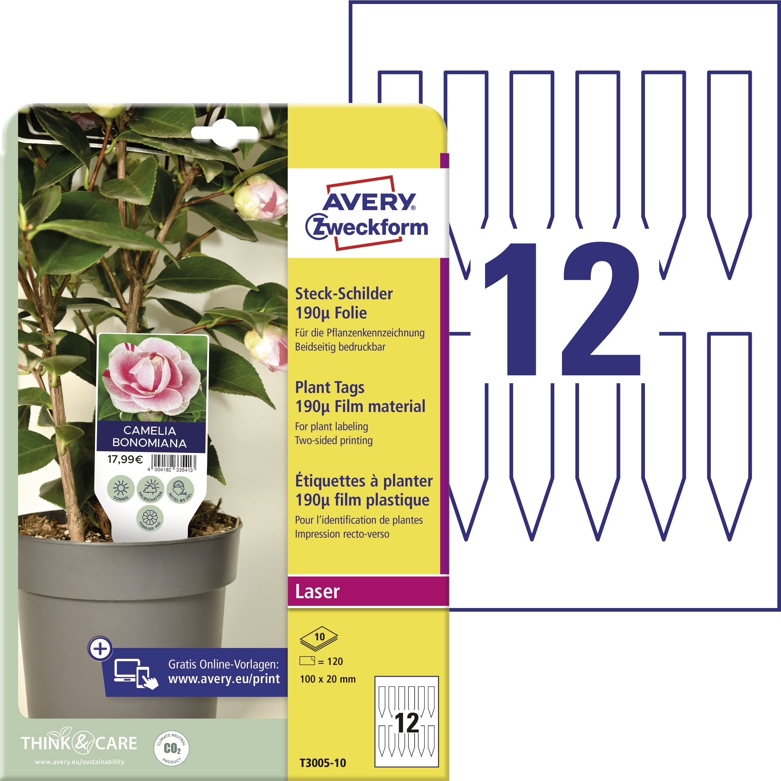 avery-zweckform-t3005-10-wetterfeste-steckschilder-120-pflanzenschilder-100-x-20 image 1