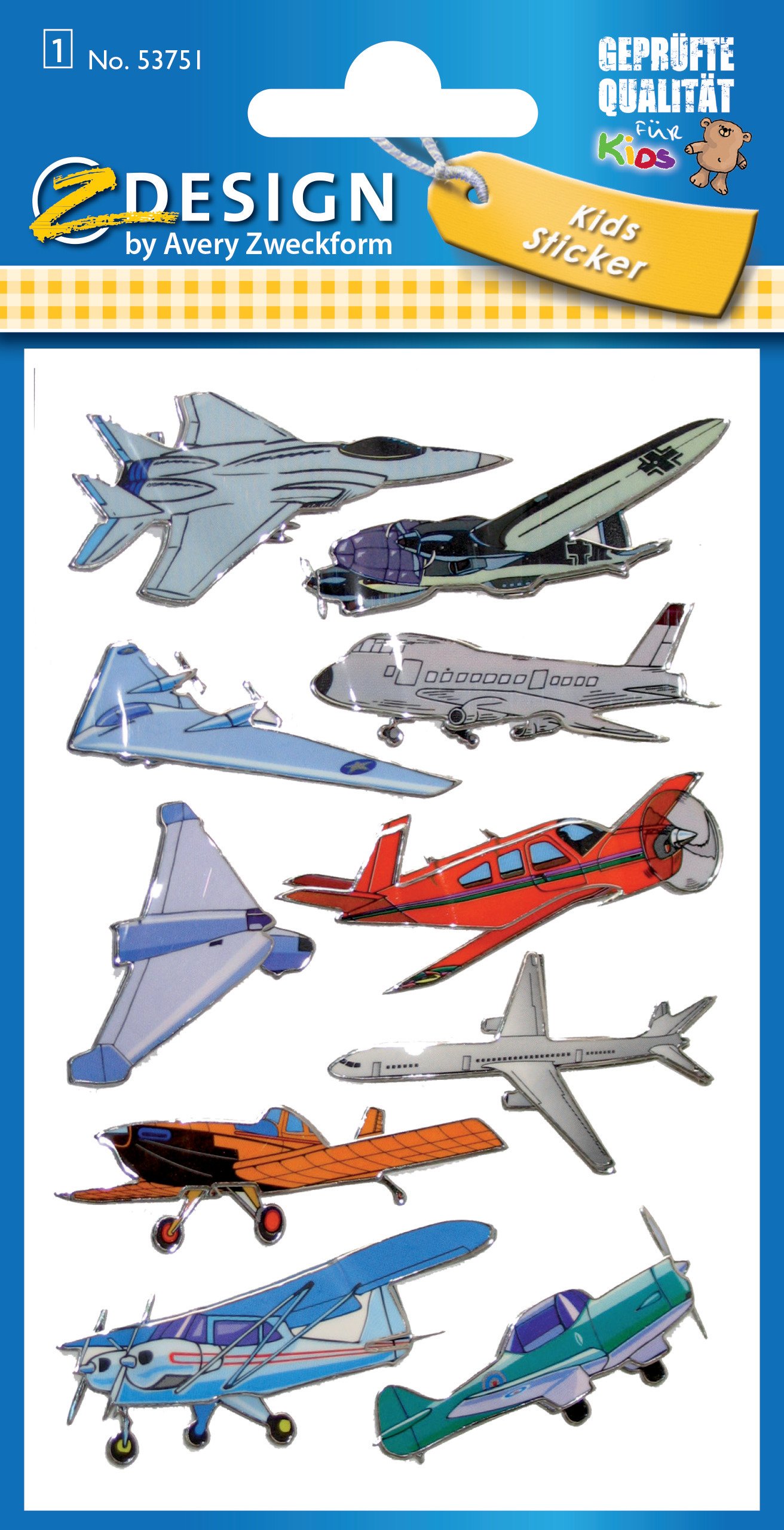 avery-zweckform-z-design-kinder-sticker-flugzeuge-3d-effekt-10-aufkleber image 2