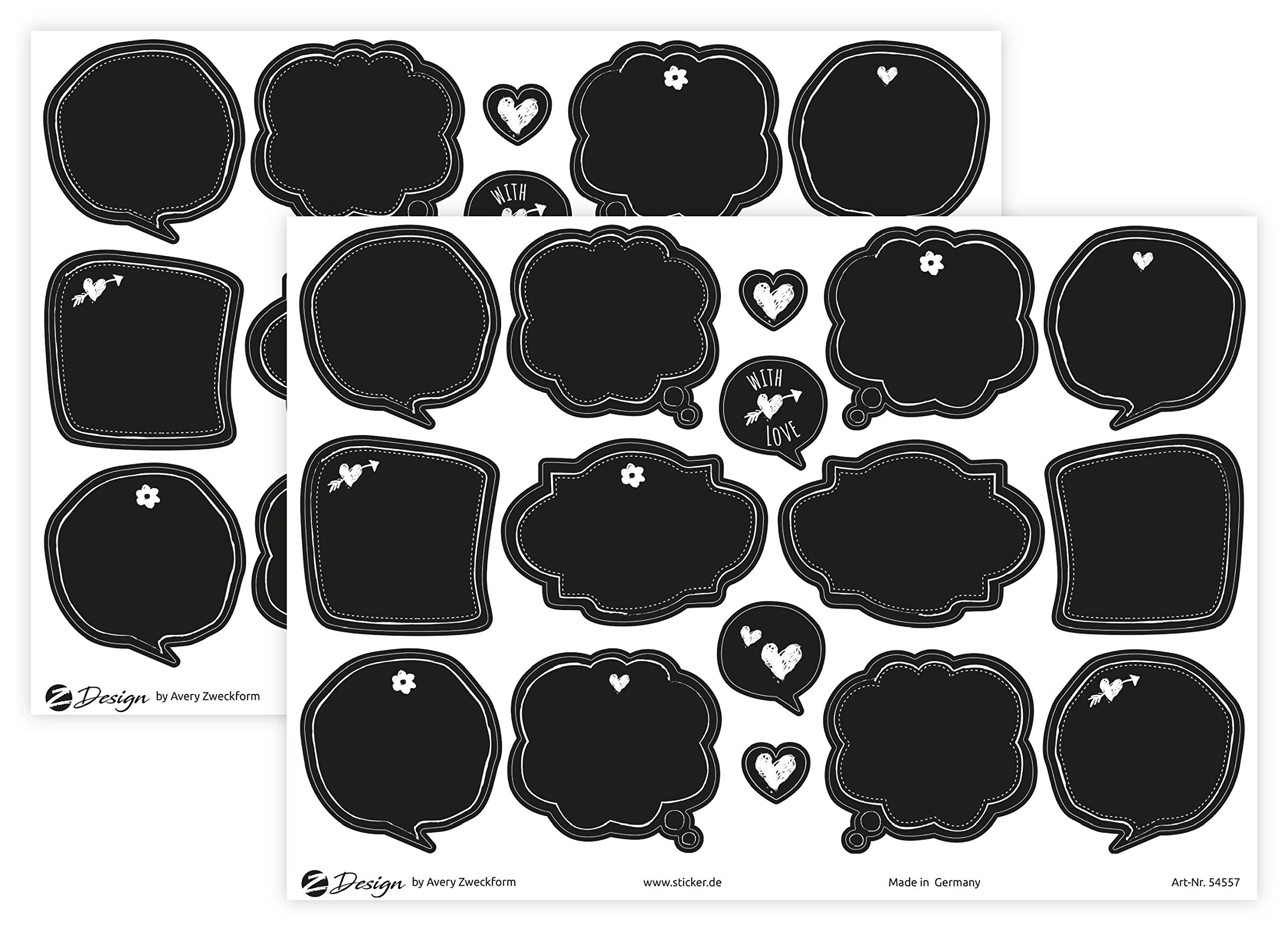 avery-zweckform-54557-dekosticker-tafelaufkleber-32-sticker-auf-a5-bogen-beschri image 4