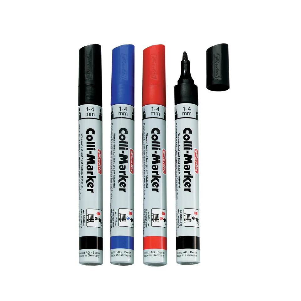 herlitz-colli-marker-permanentmarker-1-4-mm-5-st-ck-farbig-sortiert image 1
