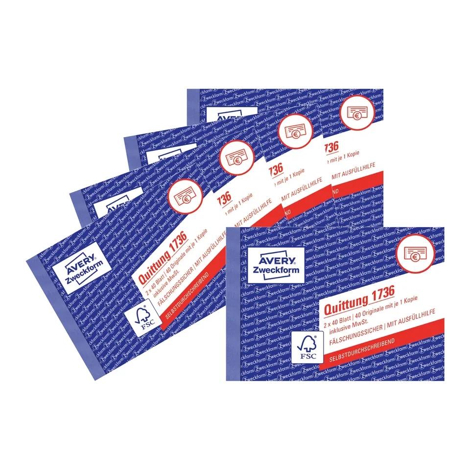 avery-zweckform-1736-5-quittungsblock-a6-quer-2x40-blatt-5er-pack image 1