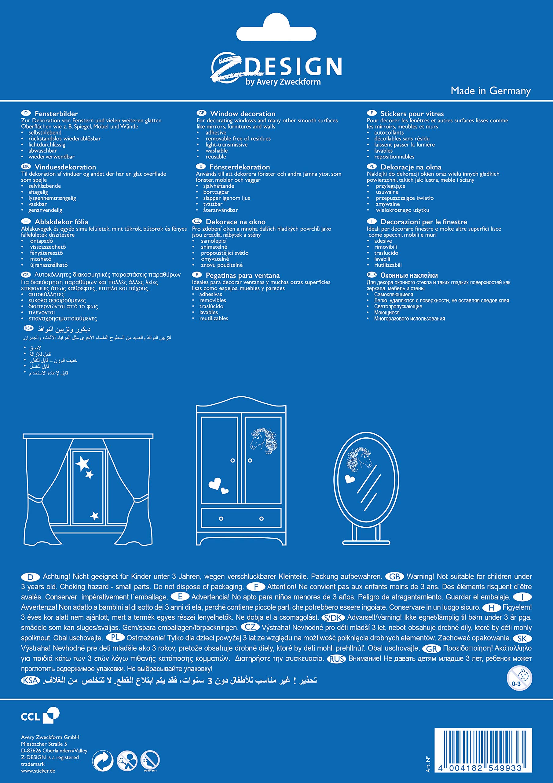avery-zweckform-54993-fensterbilder-dschungel-selbstklebend-mehrfarbig-10-st-ck image 3