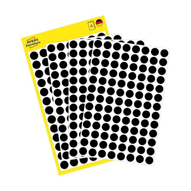 avery-zweckform-3009-markierungspunkte-8-mm-schwarz-416-st-ck image 1