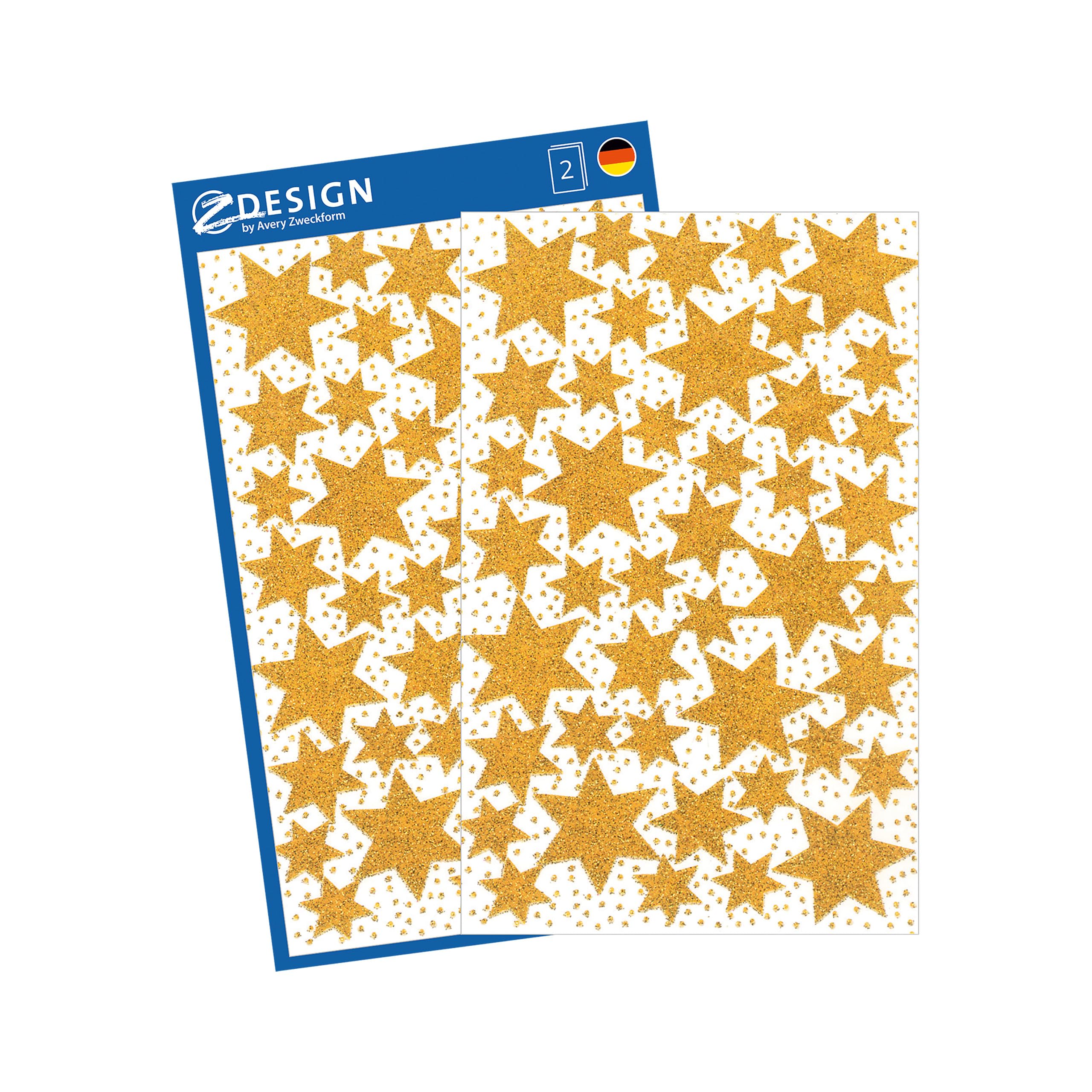 avery-zweckform-z-design-weihnachts-sticker-sterne-gold-86-st-ck image 7