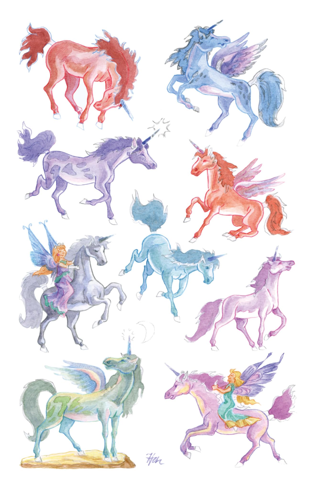 avery-zweckform-z-design-53148-kinder-sticker-einh-rner-18-aufkleber image 2