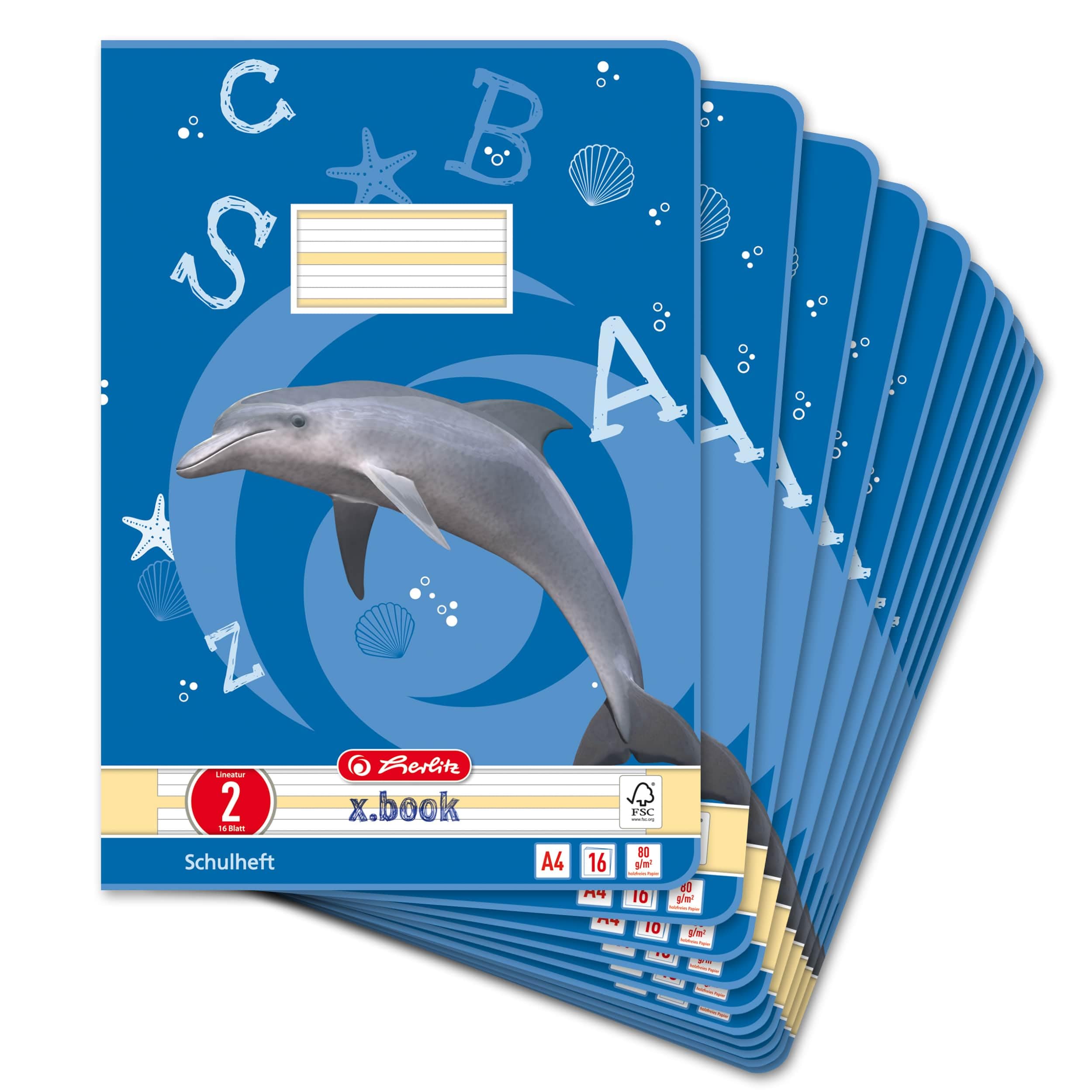 herlitz-schulheft-a4-lineatur-2-f-r-2-klasse-16-blatt-10-st-ck image 1