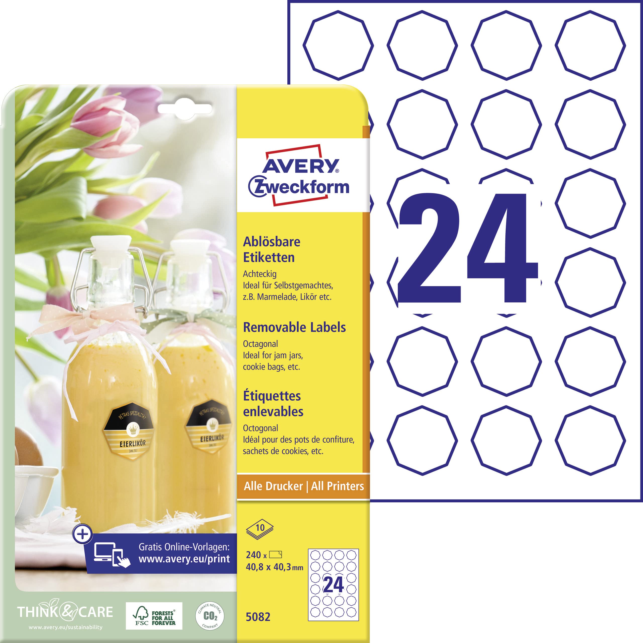 avery-zweckform-flaschenetiketten-5082-achteckig-40-8x40-3-mm-240-st-ck image 1