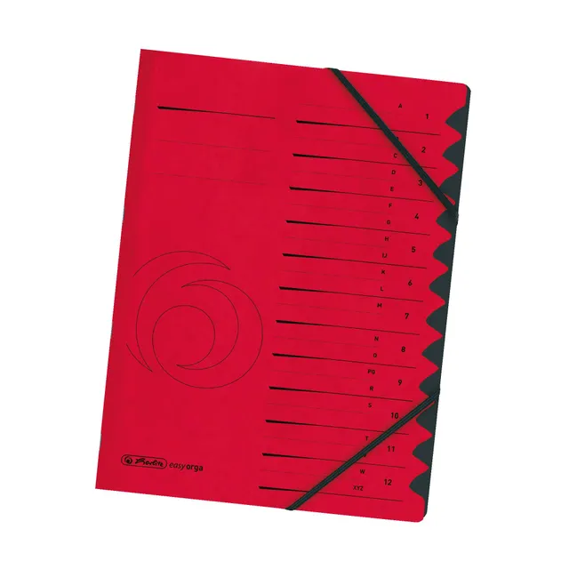 herlitz-ordnungsmappe-quality-1-12-a4-rot-12-f-cher-mit-gummizug image 1
