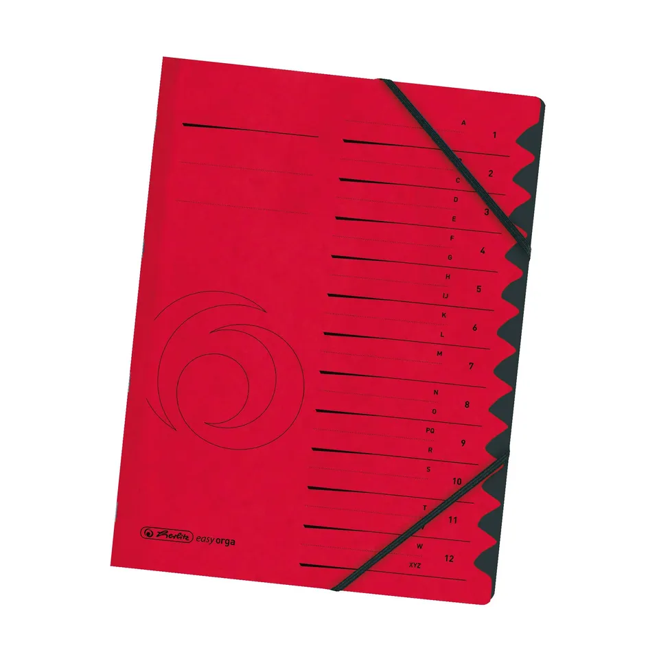 herlitz-ordnungsmappe-quality-1-12-a4-rot-12-f-cher-mit-gummizug image 1