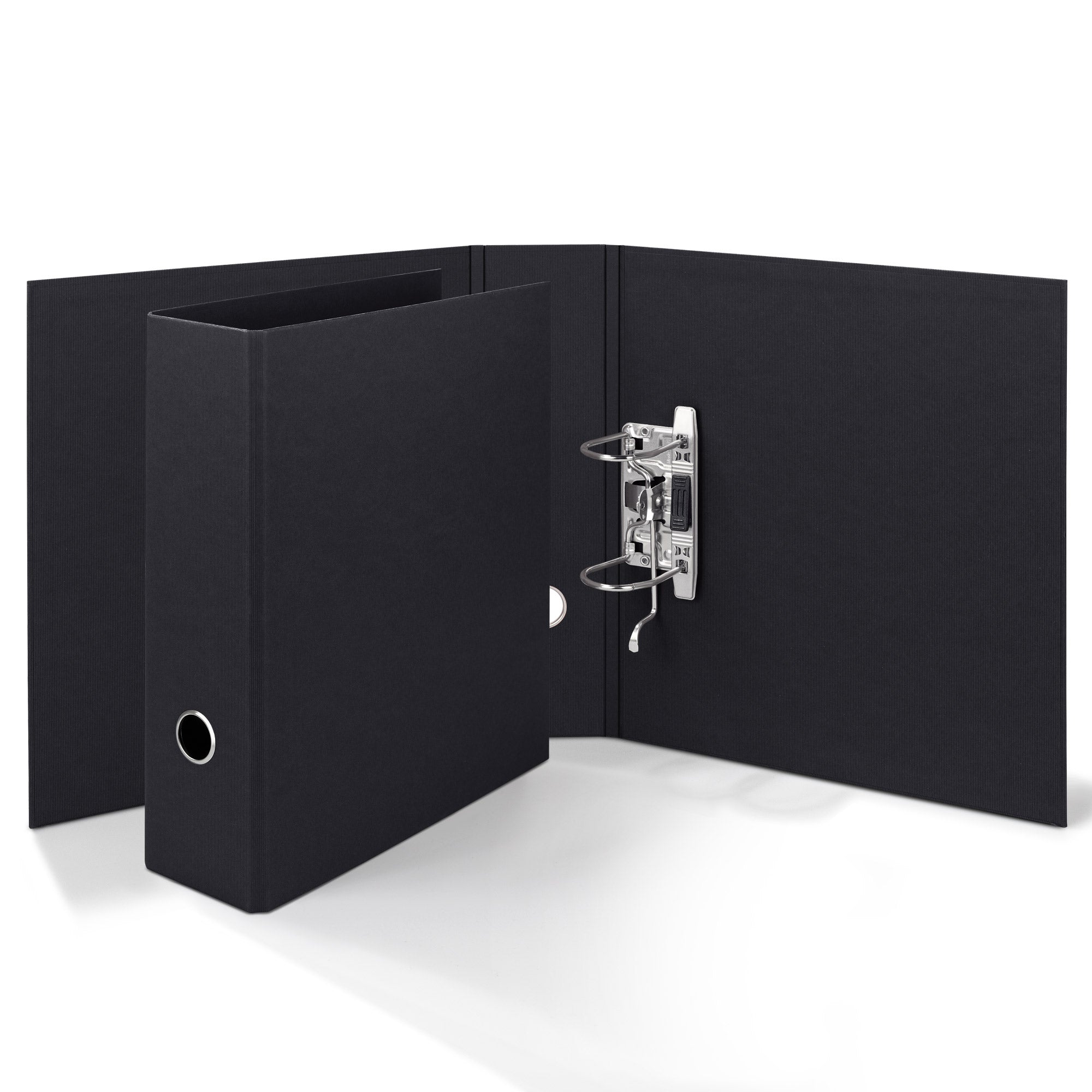 r-ssler-s-o-h-o-ordner-breit-a4-8-5-cm-schwarz-mit-rippenpr-gung image 2