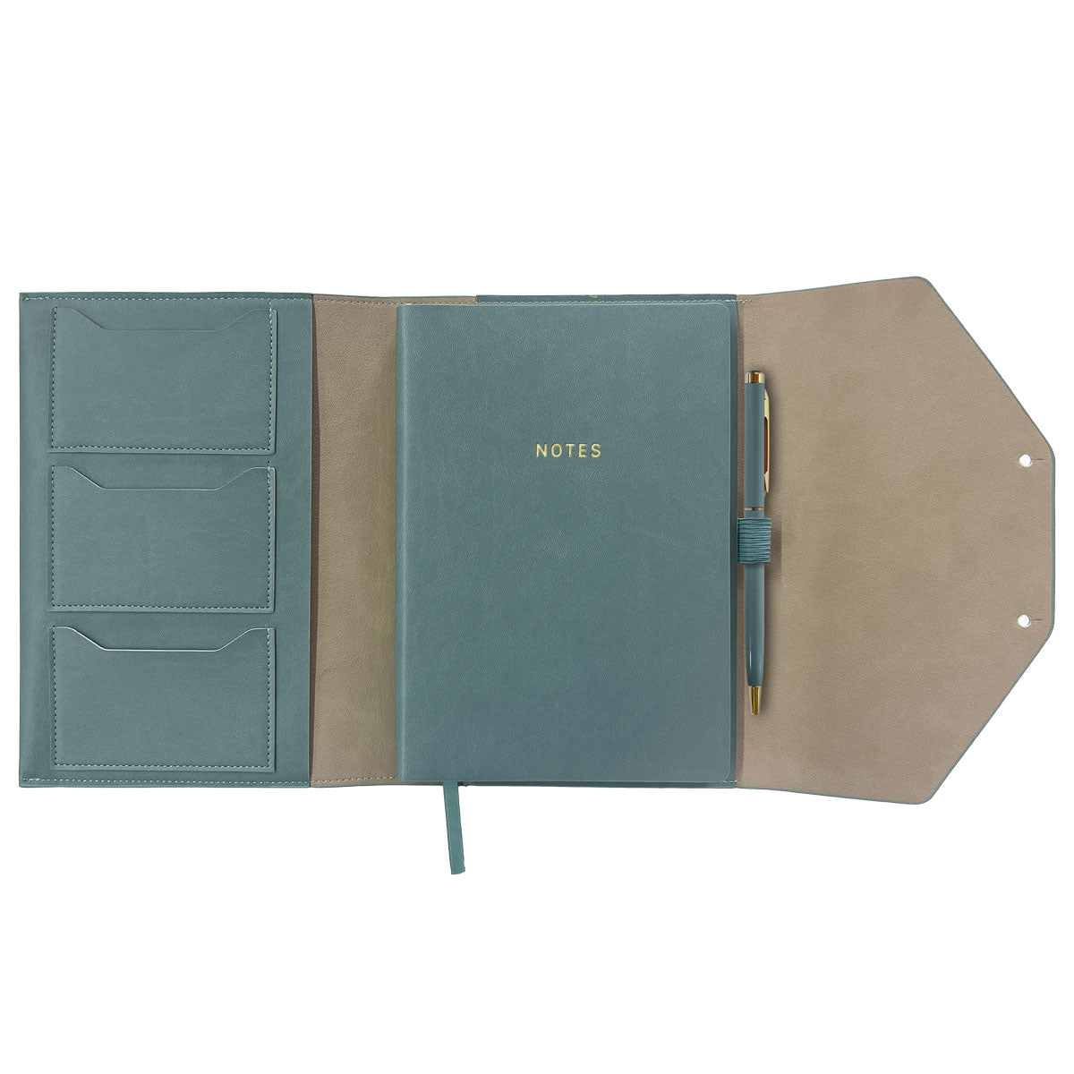 r-ssler-soft-touch-organizer-mit-notizbuch-a5-kugelschreiber-petrol image 2