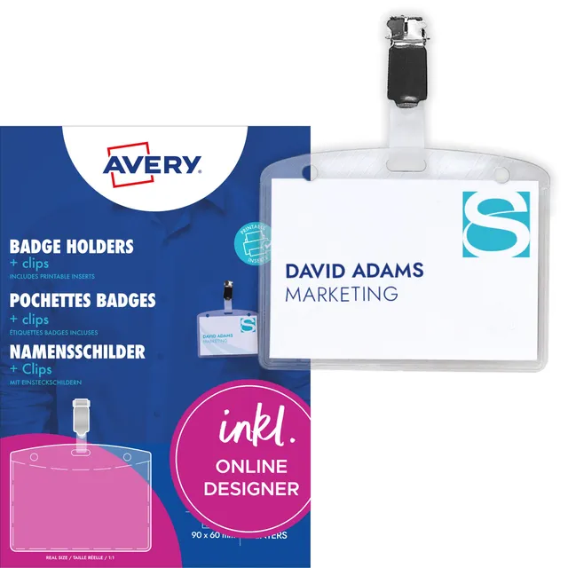 avery-zweckform-4822-namensschilder-f-r-kleidung-60x90mm-mit-clip-25-ausweish-ll image 1