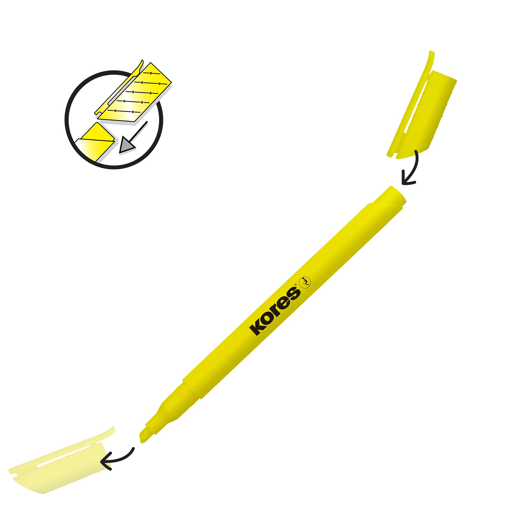 kores-high-liner-textmarker-gelb-keilspitze-12er-pack image 4