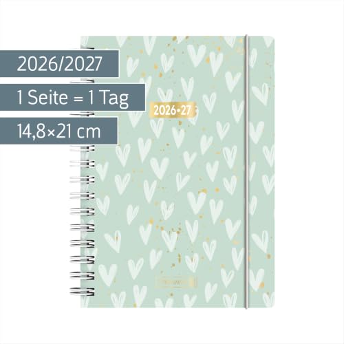 brunnen-sch-lerkalender-2026-2027-hearts-a5-tageskalender-mint image 8