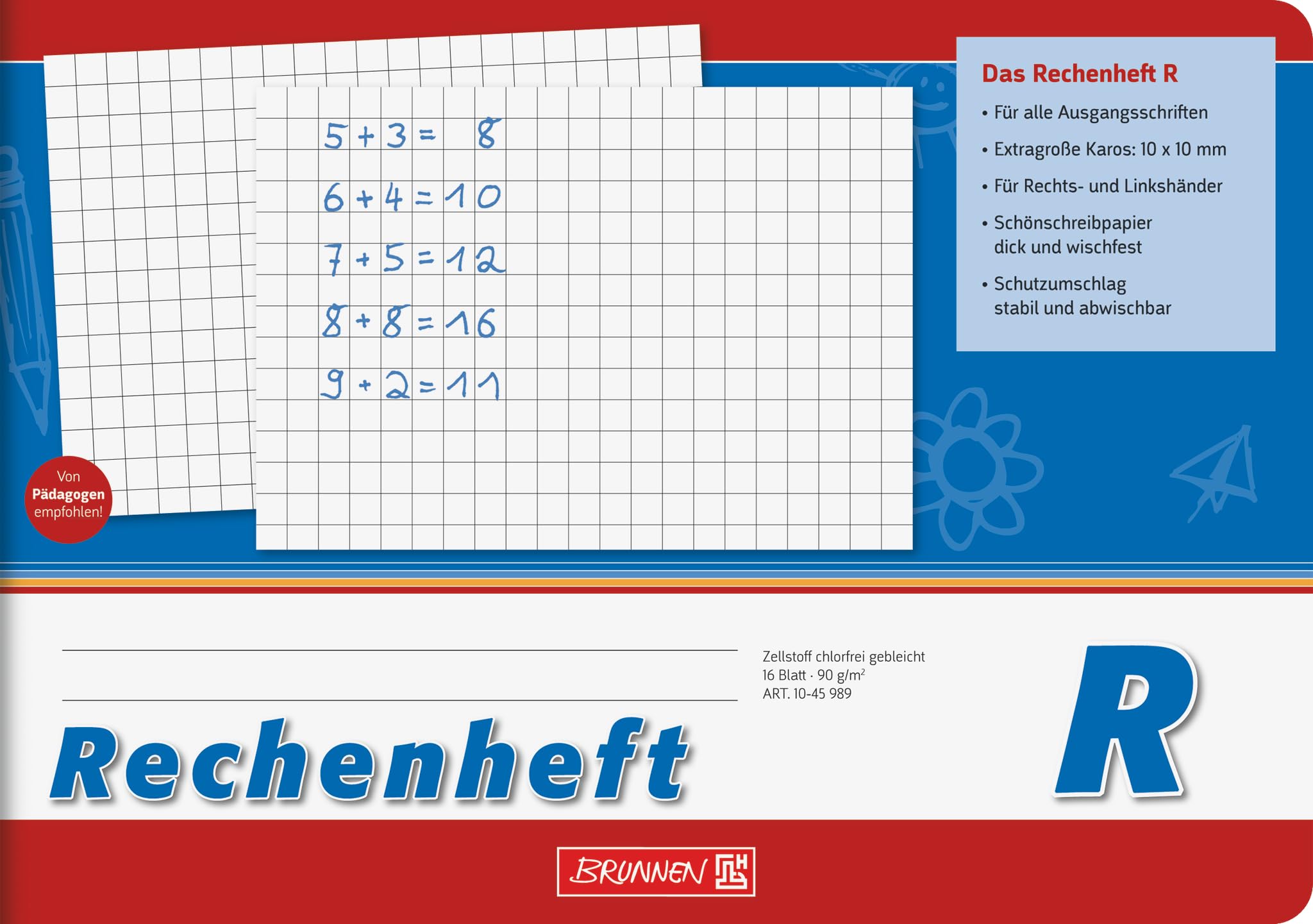 brunnen-rechenheft-r-a5-quer-16-blatt-mit-10-mm-k-stchen image 1