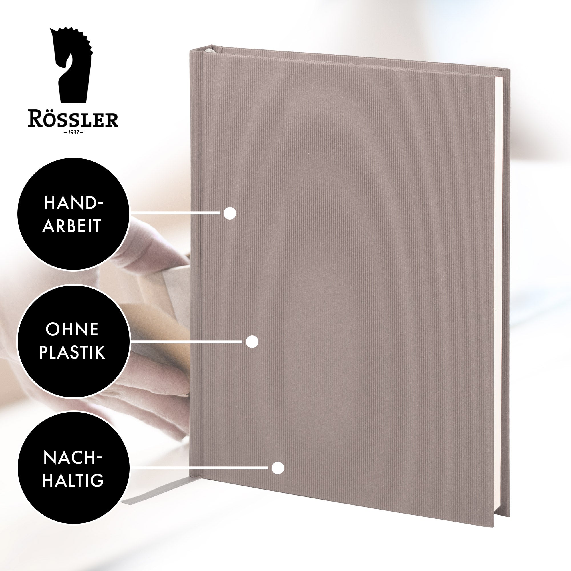 r-ssler-s-o-h-o-notizbuch-a5-hardcover-punktkariert-taupe-mit-leseb-ndchen image 5