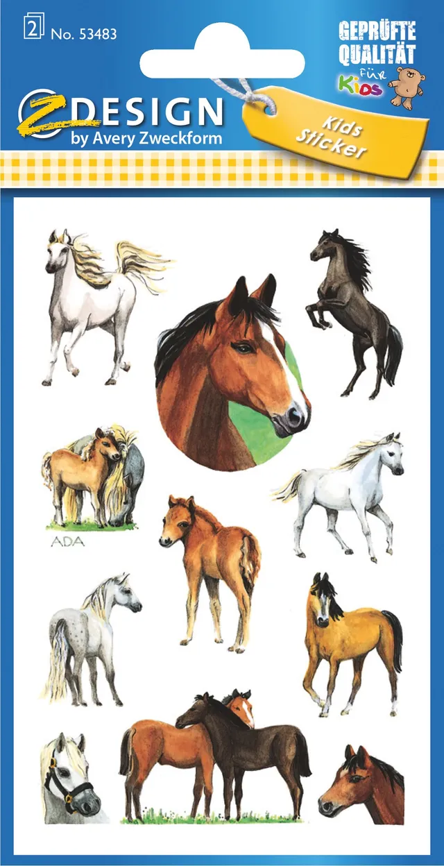 avery-zweckform-z-design-53483-glitzer-papier-sticker-pferde-22-aufkleber image 1