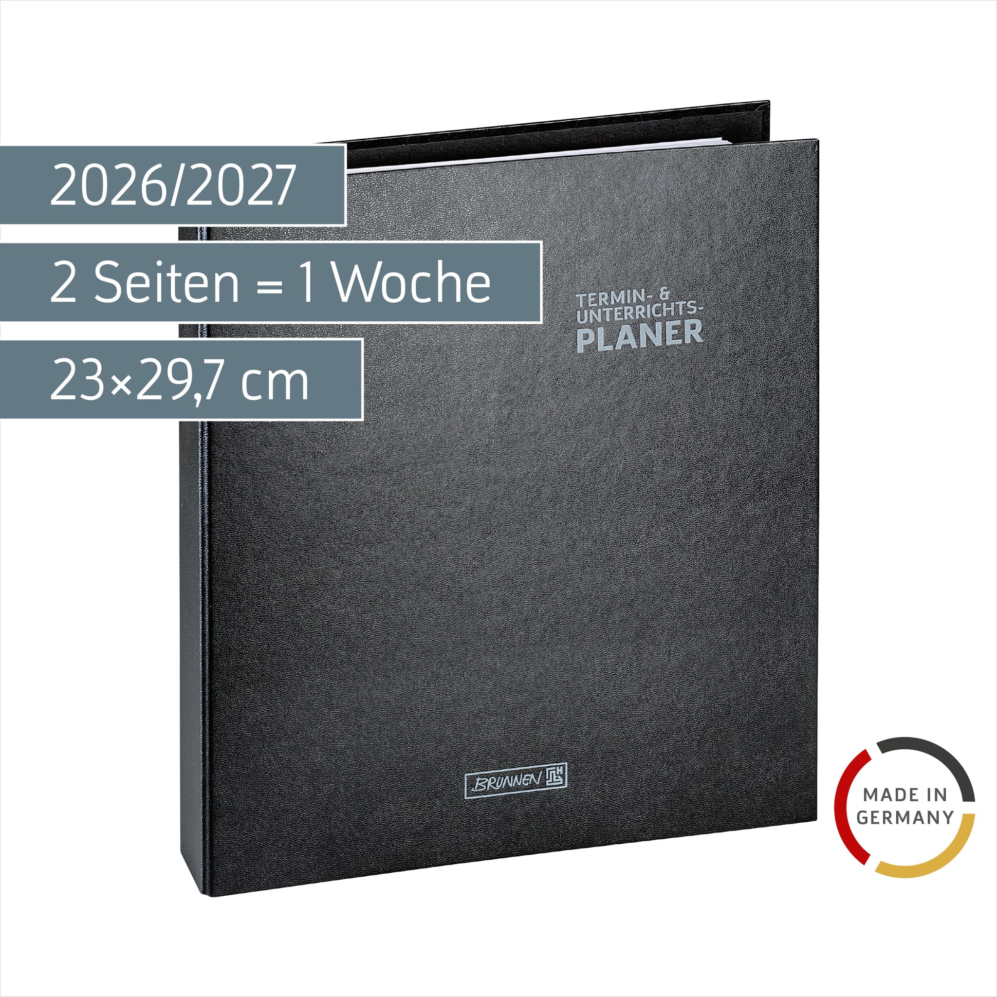 brunnen-ringbuch-kalender-mit-einlage-2026-2027-a4-hardcover-schwarz-2-seiten-1- image 2