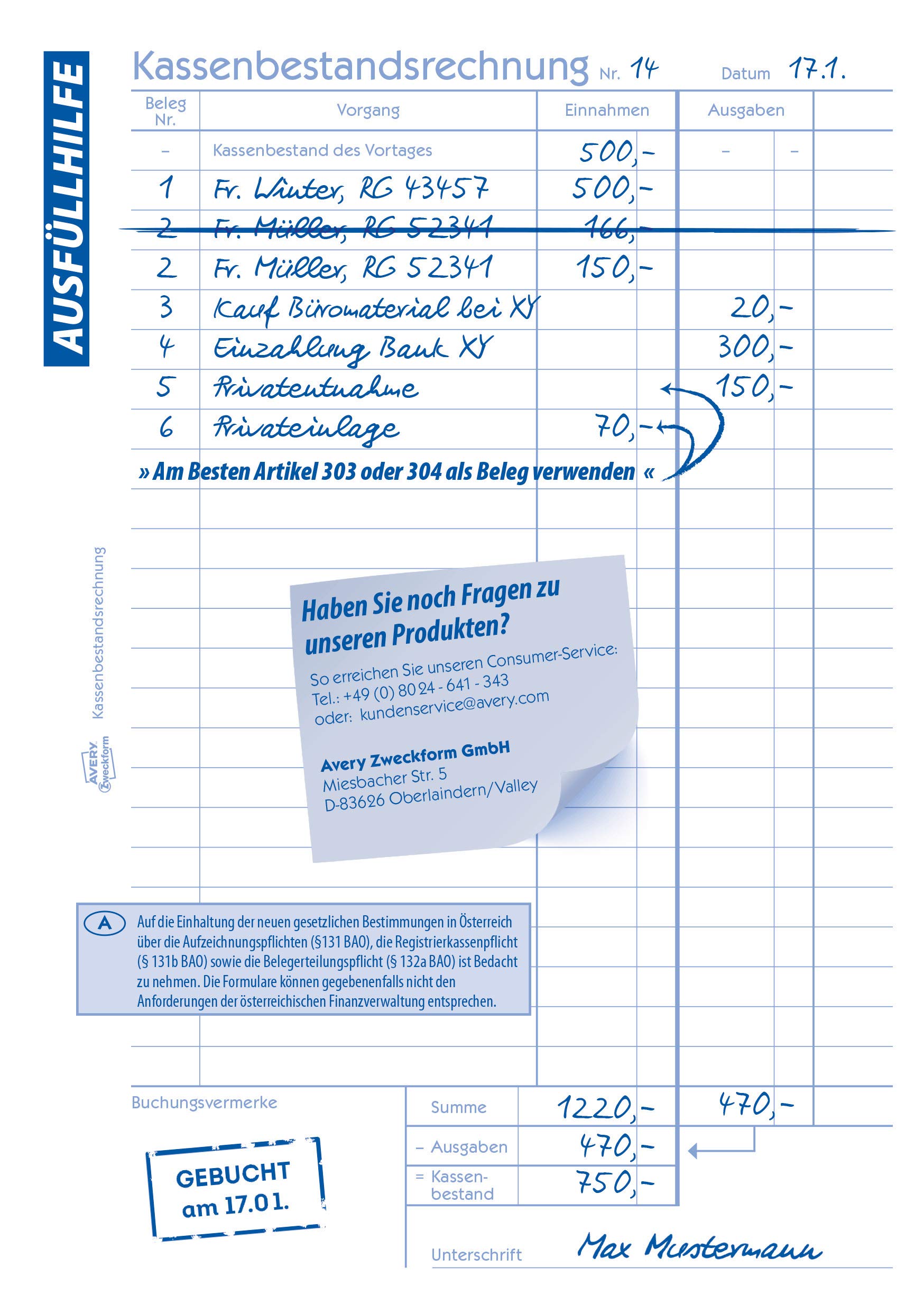 avery-zweckform-1218-recycling-kassenbestandsrechnung-a5-50-blatt-f-r-tageseinna image 3