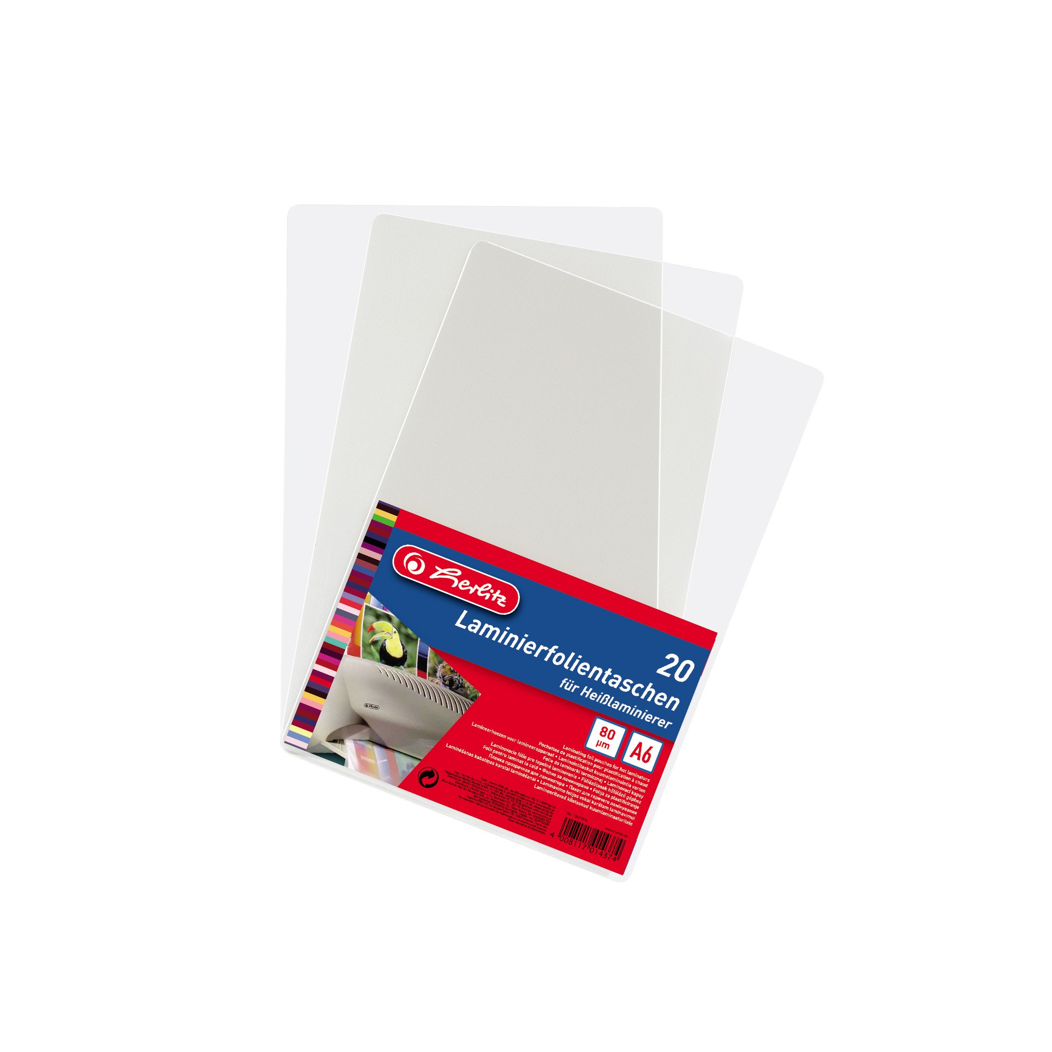herlitz-10417376-laminierfolientasche-a6-80-micron-20-st-ck image 1