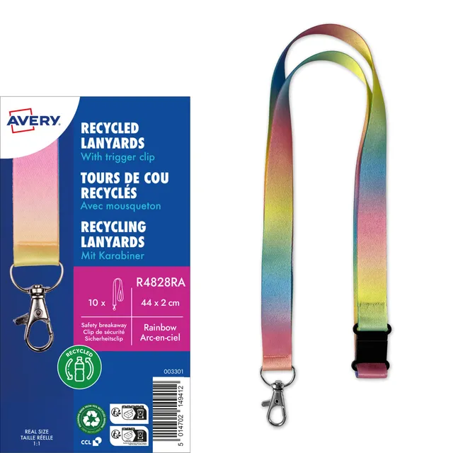 avery-zweckform-r4828ra-schl-sselband-44x2cm-bunt-regenbogen-10-st-ck-lanyard-se image 1