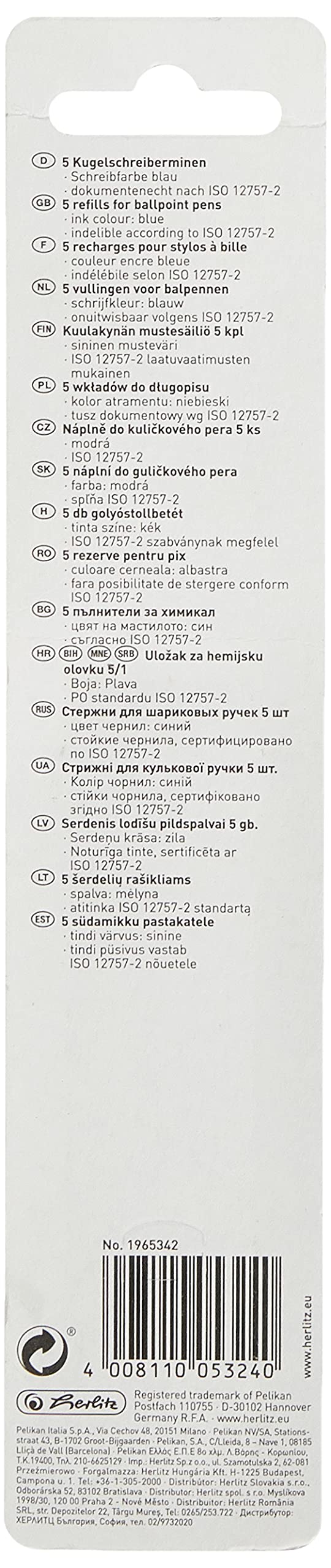 herlitz-kugelschreibermine-x-20-kugelschreiber-nachf-llmine-blau-5er-blister image 2