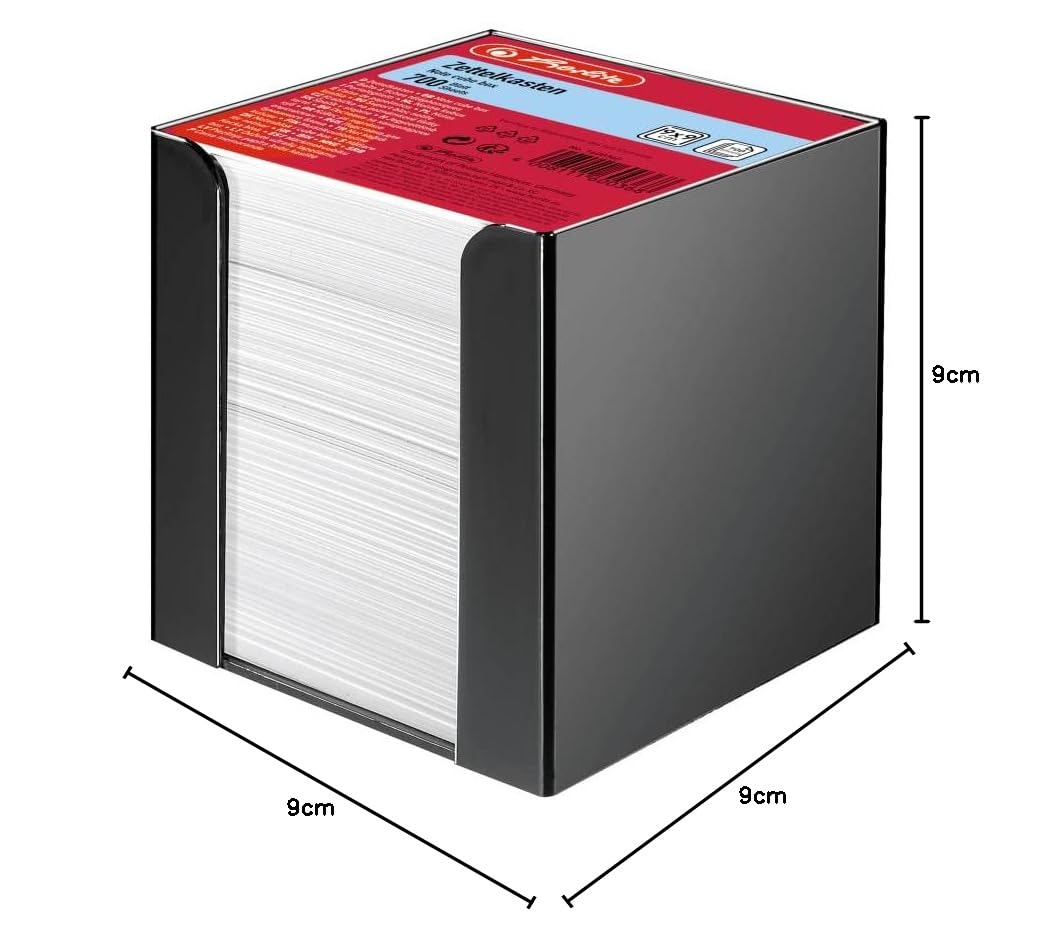 herlitz-notepad-zettelkasten-9-x-9-x-9-cm-schwarz-700-blatt-wei-gef-llt image 2