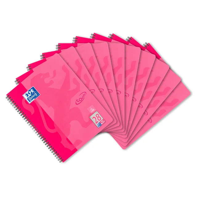 oxford-touch-collegeblock-a4-kariert-doppelrand-80-blatt-pink-10-st-ck image 1