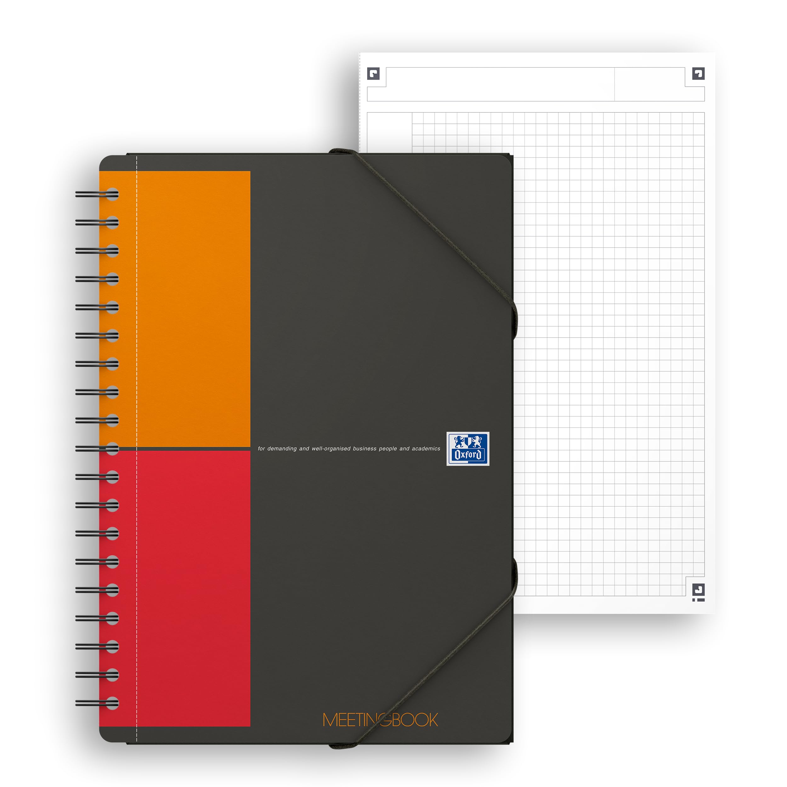 oxford-meetingbook-international-b5-kariert-160-seiten-mit-gummizugmappe-5er-pac image 2