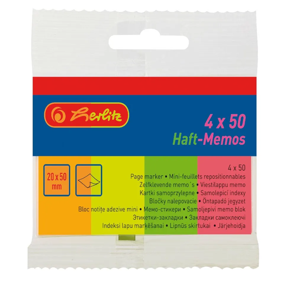 herlitz-haft-notizen-20-x-50-mm-neon-4-x-50-blatt-selbstklebend image 1